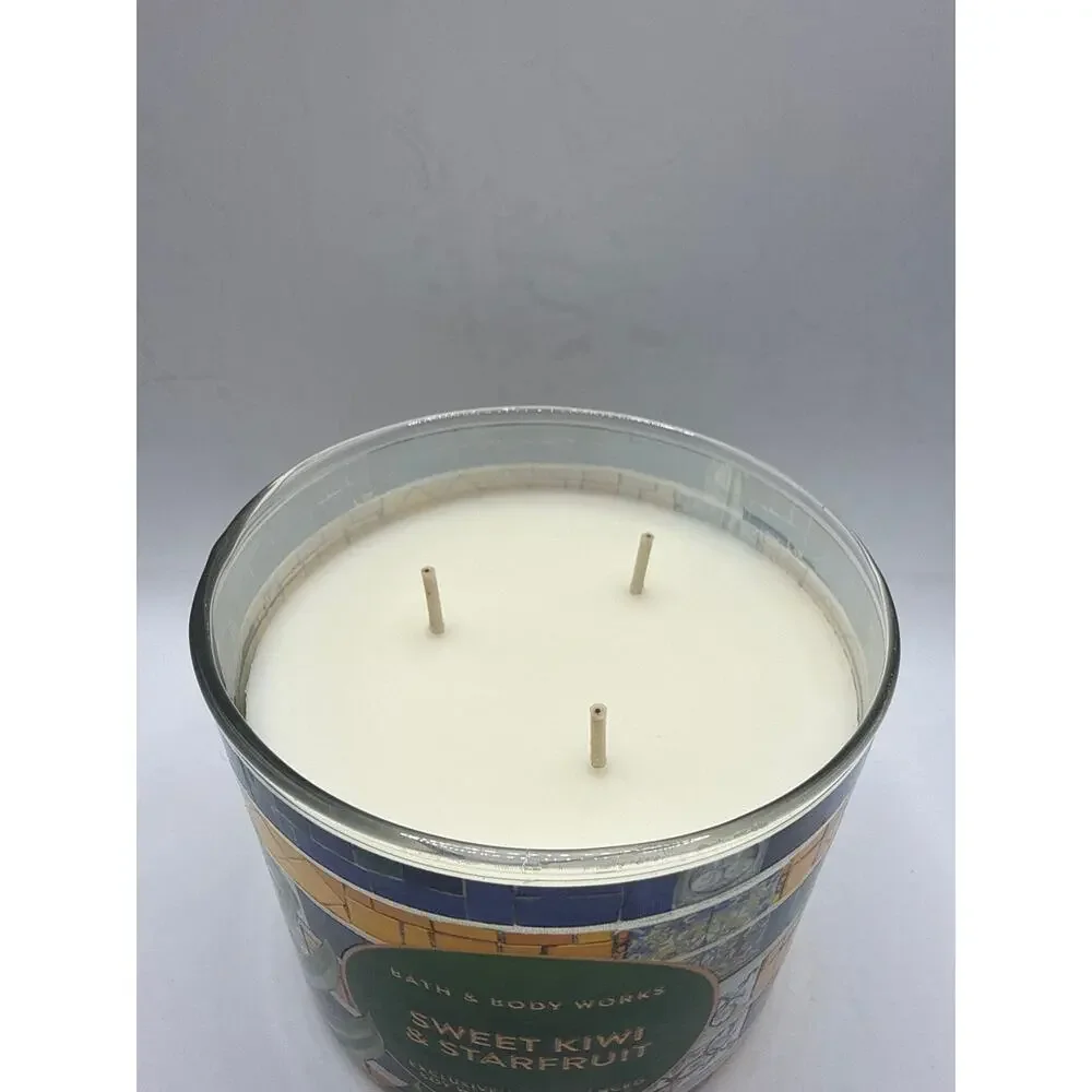 Bath & Body Works Sweet Kiwi & Starfruit 3-Wick Candle New 14.5 oz Tropical